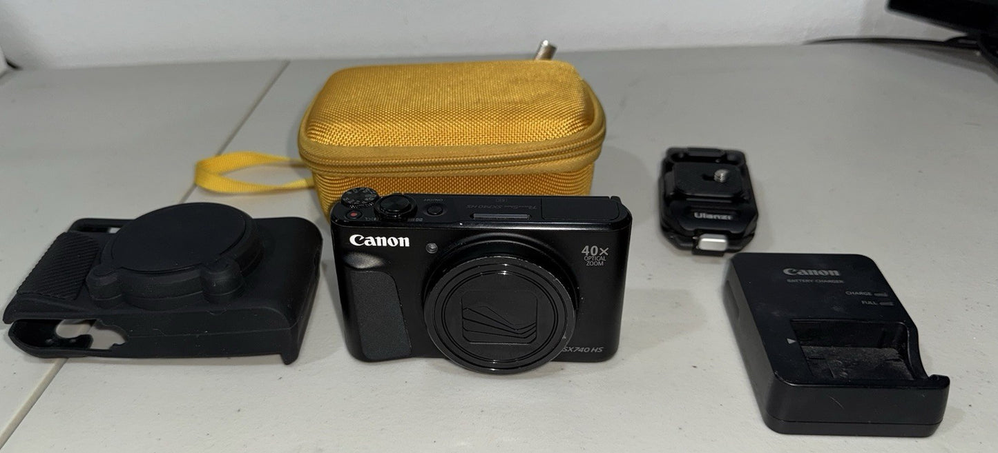 Canon PowerShot SX740 HS Wi-Fi 4K Digital Camera (Black) W/ Charger And Extras